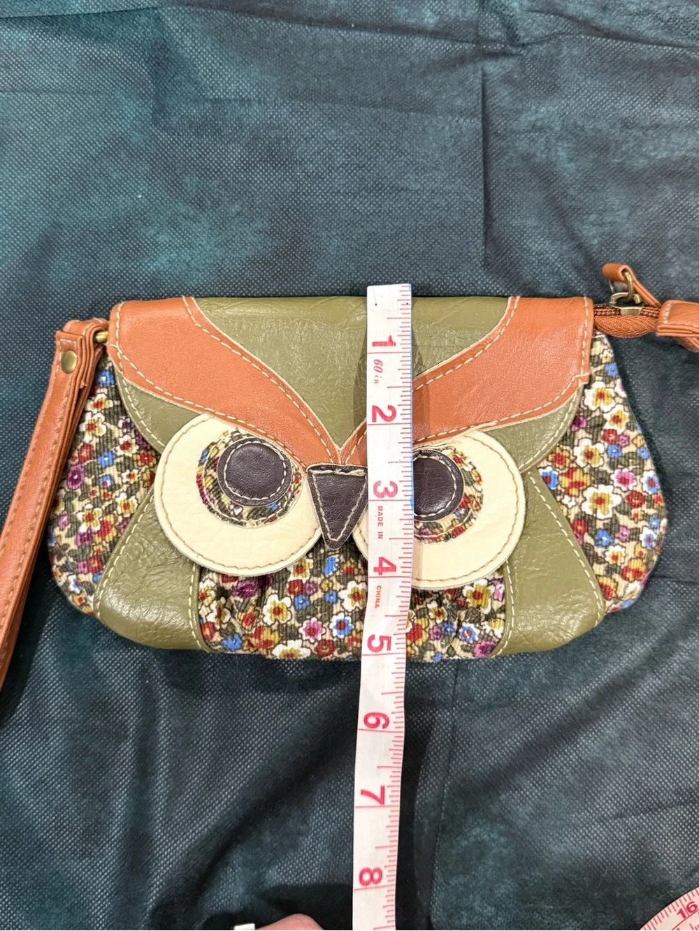 🔥CATO Owl Wristlet Clutch in Olive Green and Brown EC🔥